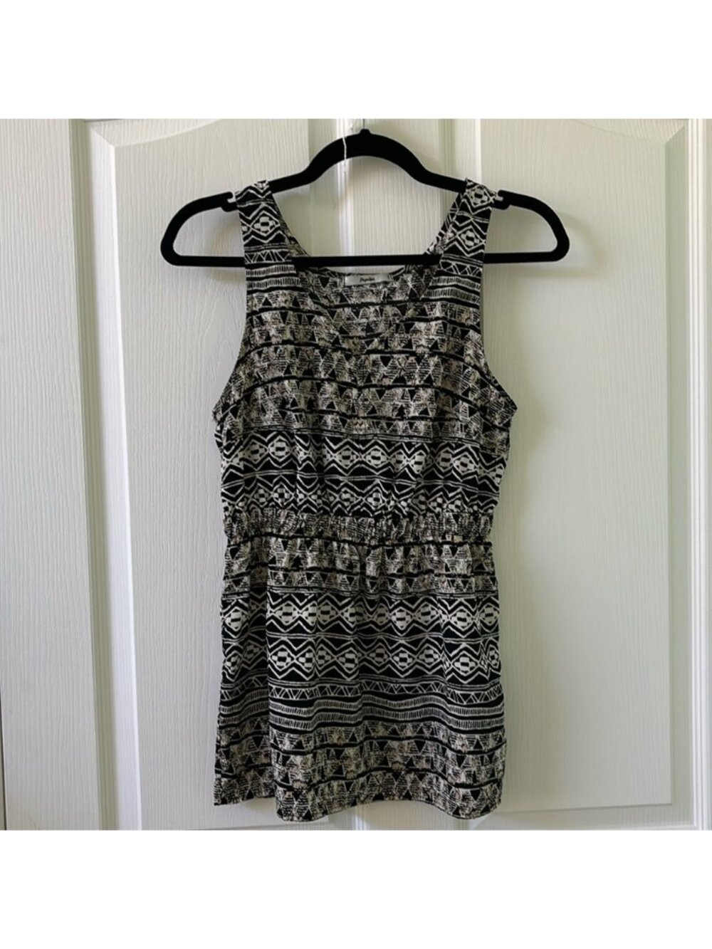 Geometric light elastic babydoll top
